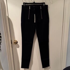 Karen Millen Black Skinny Pants with Gold Zippers non smoke home